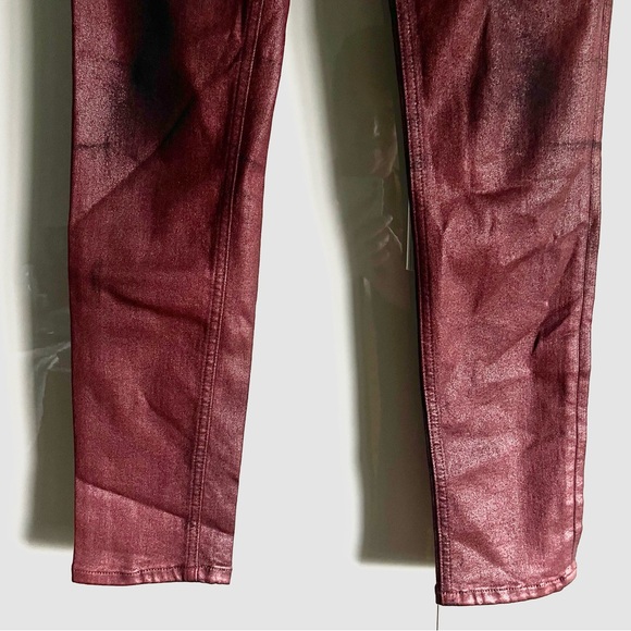 Rag & Bone Red Metallic High Rise Ankle Skinny Jean Size 29 EUC - Picture 9 of 13